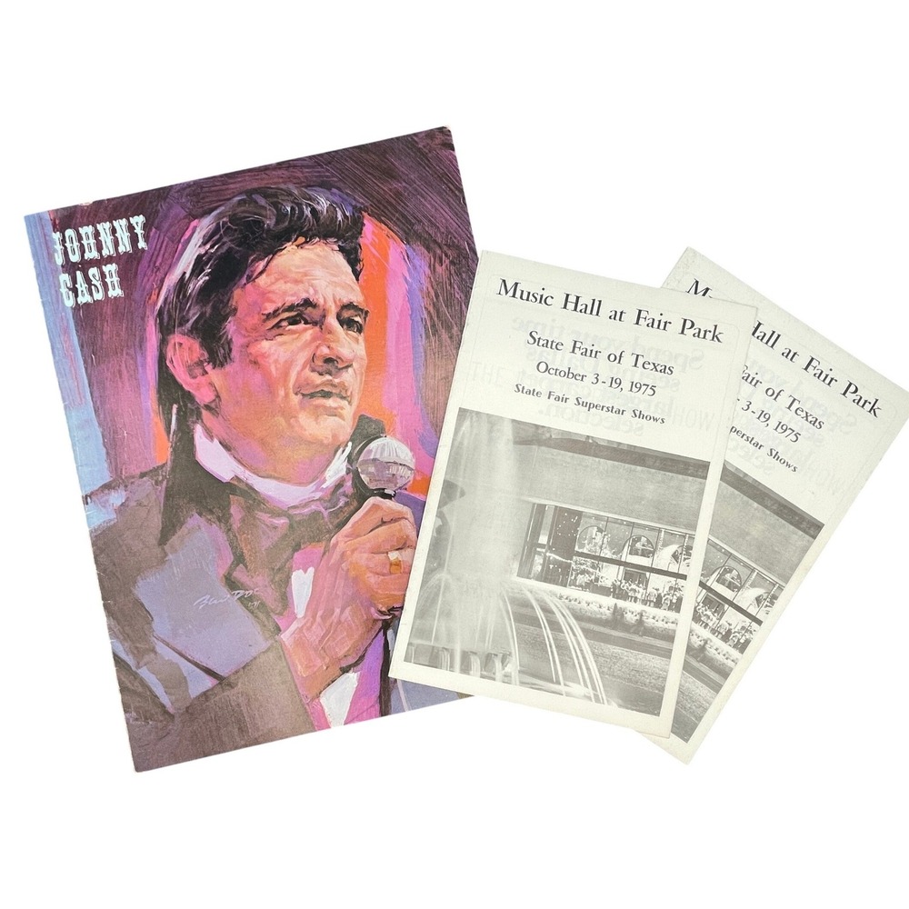 Johnny Cash 1975 Texas State Fair Programs and Commemorative Picture Book Set